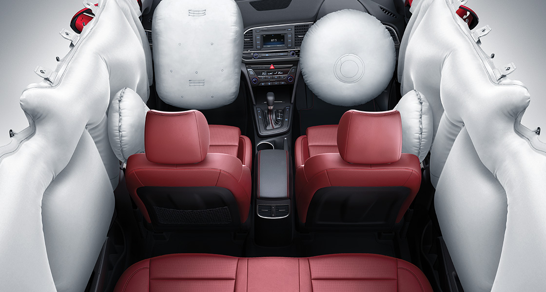 6-airbag system simulated